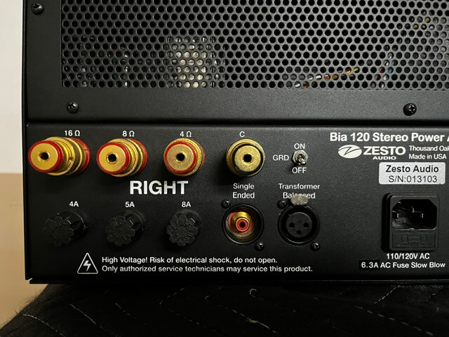 Zesto Audio Bia 120 stereo power amplifier